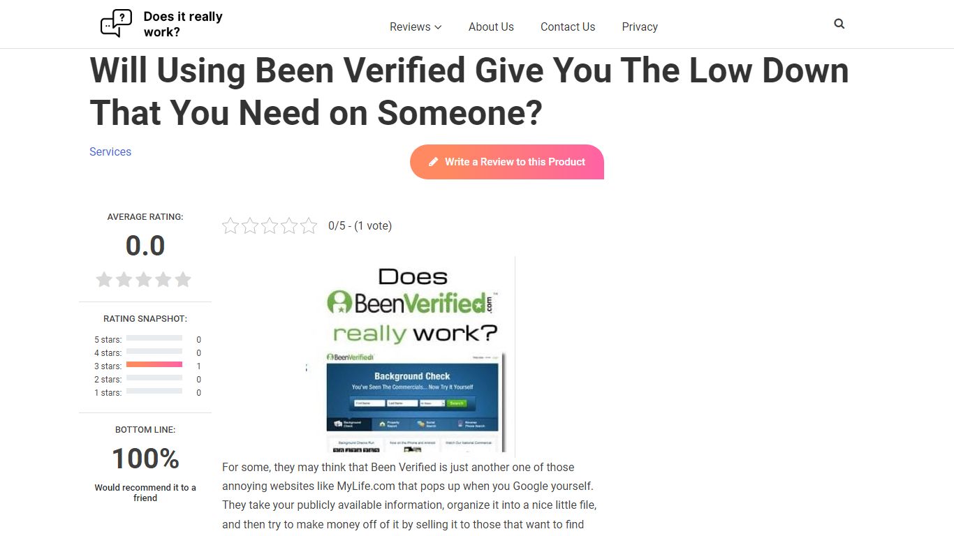 Will Using Been Verified Give You The Low Down ... - Does It Really Work?