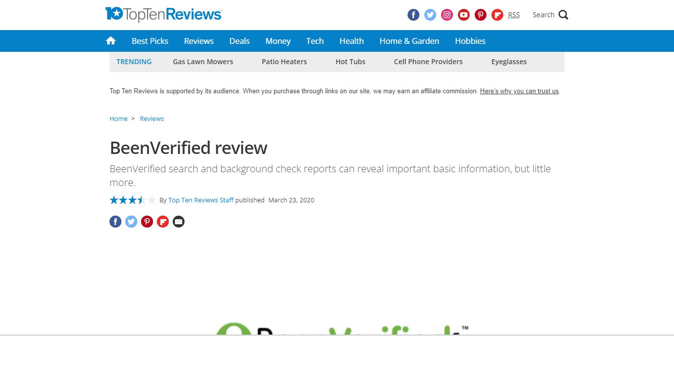 BeenVerified review | Top Ten Reviews